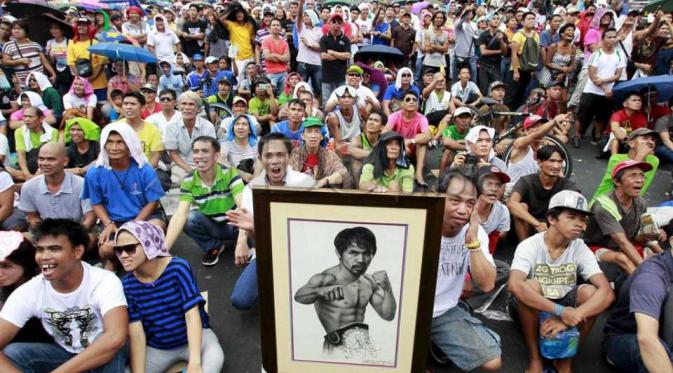 Kecintaan masyarakat Filipina kepada Pacquiao. Foto: photo.sindonews.com
