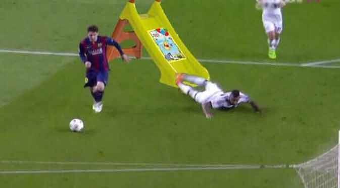 Meme Jerome Boateng saat dipermalukan Messi