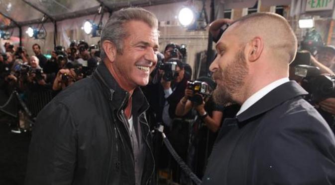 Tom Hardy dan Mel Gibson hadiri premier film 'Mad Max: Fury Road'. Foto: Yahoo