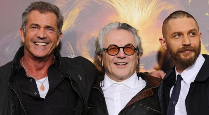 Mel Gibson beri kejutan di gala premier film 'Mad Max: Fury Road' di Los Angles. Foto: THR