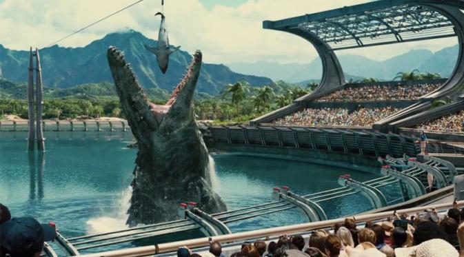 Adegan dalam film Jurassic World. Foto: Vidio