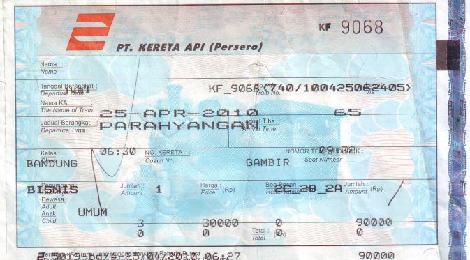 Tiket kereta tahun 2009-2011 (Via: forumjualbeli.com)