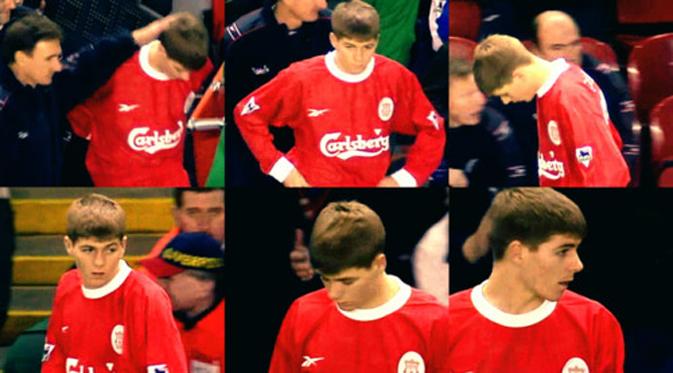 Foto debut Gerrard bersama Liverpool