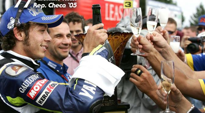 Momen kemenangan Valentino Rossi di tahun 2005