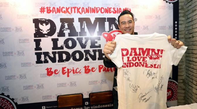 Daniel Mananta dan Slank mengumumkan kerja sama untuk Damn I Love Indonesia. Foto: Panji Diksana/Liputan6.com