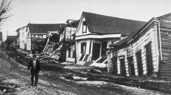 Gempa 9,5 SR mengguncang Chile pada 22 Mei 1960 (Wikipedia)