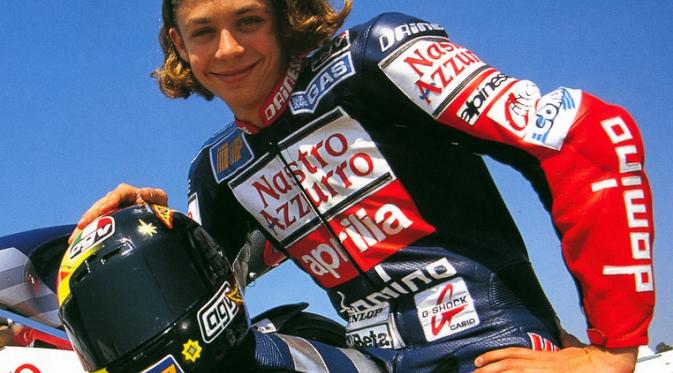 MUDA - Valentino Rossi muda yang akan berubah menjadi legenda balap MotoGP.
