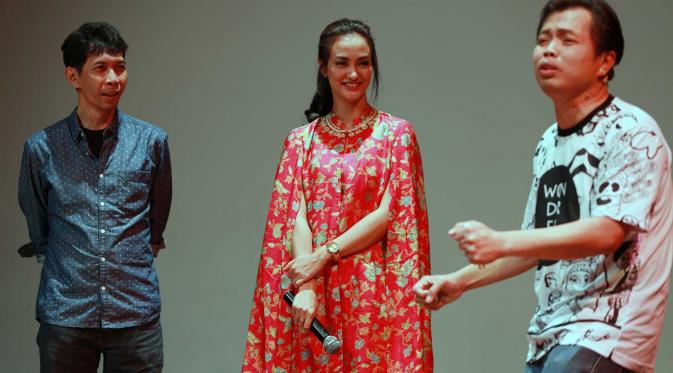 Foto atiqah hasiholan dalam peluncuran bukan dan program Wonderful Life (Deki Prayoga/bintang.com)