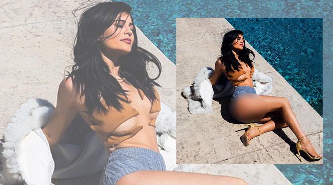 Kylie Jenner memperlihatkan posenya yang dianggap penggemar begitu seksi. (foto: mirror.co.uk)