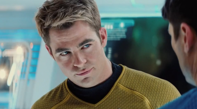 Chris Pine di film Star Trek. Foto: via screenslam.com