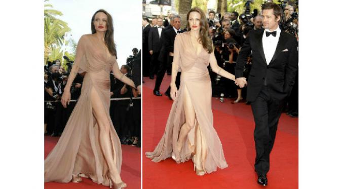 Angelina Jolie tak hanya memukau dengan keseksian bibirnya, tetapi juga kakinya.