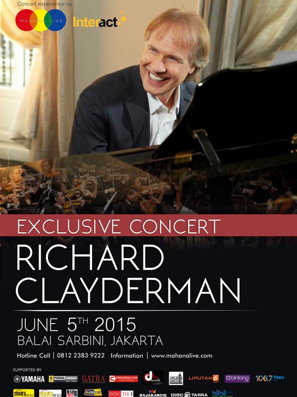 Konser poster Richard Clayderman di Jakarta