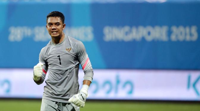  Teguh Amiruddin terus diberikan kepercayaan penuh oleh Aji Santoso untuk mengawal gawang Indonesia U-23. (Liputan6.com/Helmi Fithriansyah)