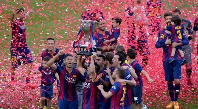 FC Barcelona juara La Liga musim 2014/15 | via: bola.liputan6.com