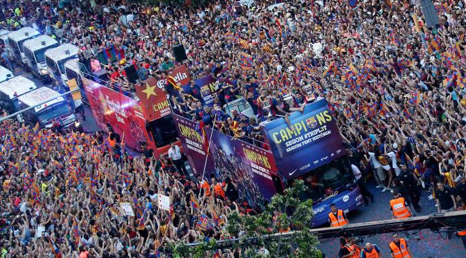 Parade kemenangan Barcelona