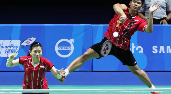 Ganda campuran Indonesia Praveen Jordan/Debby Susanto lolos ke final ganda campuran bulu tangkis SEA Games 2015 Singapura (badmintonindonesia.org)