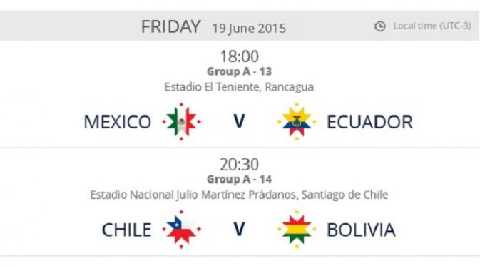Jadwal Pertandinga Ketiga Copa America Grup A (Copa America)