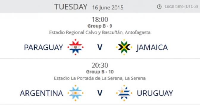 Jadwal Pertandinga Kedua Copa America Grup B (Copa America)