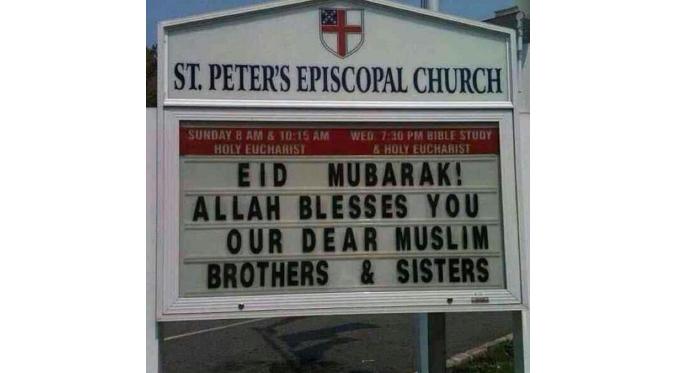 Gereja di Amerika mengucapkan selamat Idul FItri | via: 