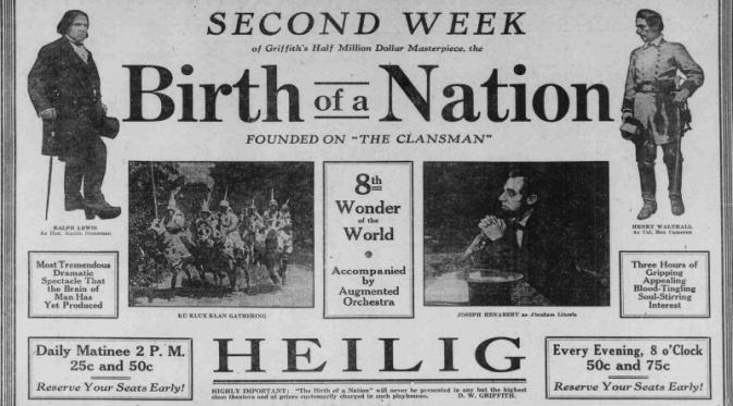 Iklan film The Birth of a Nation. (dok.Wordpress)