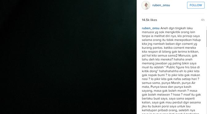 Ruben Onsu mencurahkan isi hatinya di akun Instagram pribadinya. (foto: instagram.com/ruben_onsu)