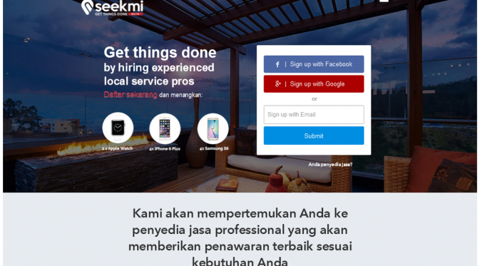 Seekmi.com - Situs penghubung kebutuhan konsumen dan penyedia jasa