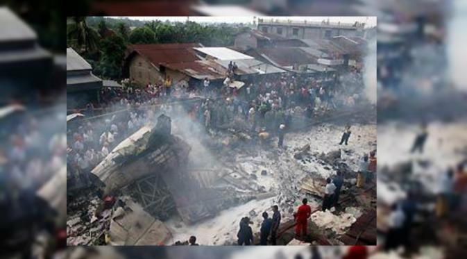 Kecelakaan Mandala Airlines di Medan pada 2005 (DW)