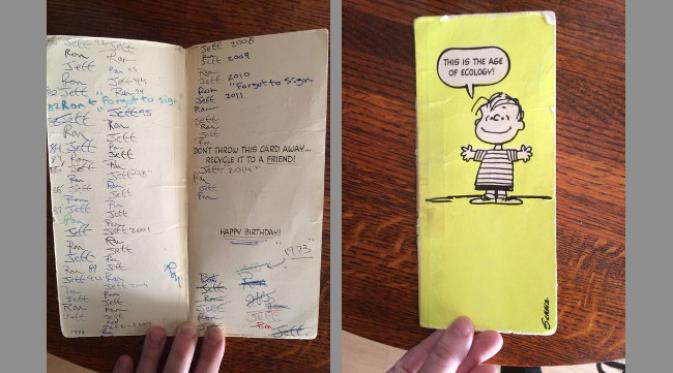 Ayah dan Paman saya saling mengirim kartu ulang tahun ini lebih dari 40 tahun. Old school dan keren! Circa 1973 - Imgur