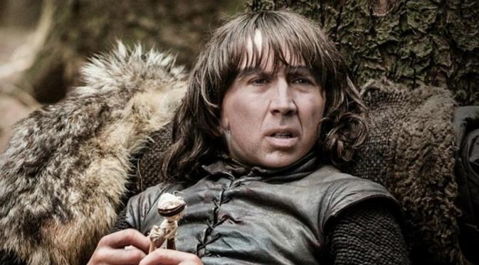 Nicolas Cage jadi 'mini' menggantikan Peter Dinklage sebagai Tyrion Lannister di serial TV 'Game of Thrones'. Foto: via buzzfeed.com