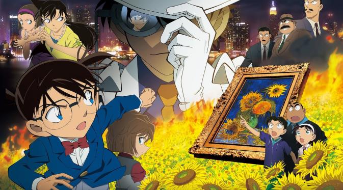 Trailer dengan teks bahasa Inggris untuk anime Detective Conan: Sunflowers of Inferno sebagai film ke-19, baru saja dirilis.