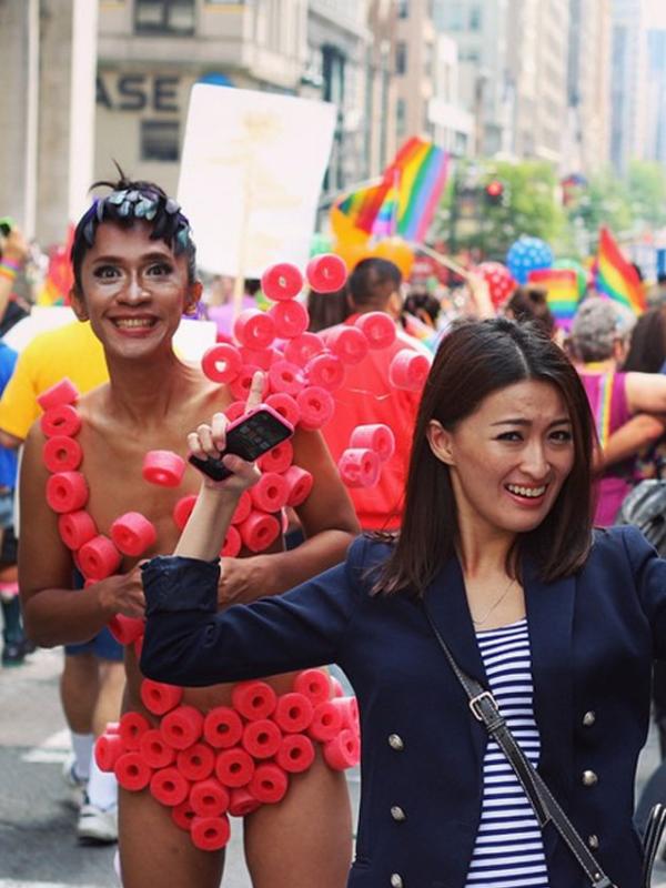 Aming di Parade LGBT, New York (via Instagram Priscilya)