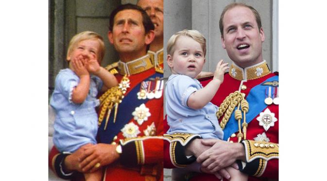 Bukan kali pertama George berpenampilan yang sama seperti Pangeran William sewaktu kecil. Foto ini juga memperlihatkan kemiripan di antara keduanya.