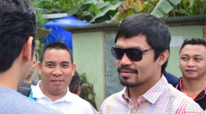 Manny Pacquiao mengunjungi terpidana mati kasus narkoba Mary Jane di Lapas Wirogunan Yogyakarta (Liputan6.com/ Fathi Mahmud)