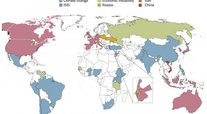 Peta Survey Isu Dunia. (Guardian)