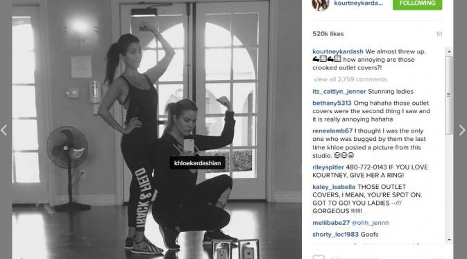 Kourtney Kardashian dan Khloe Kardashian (via Instagram Kourtney Kardashian)