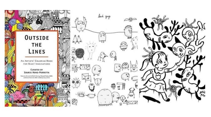 Outside the Lines: An Artists’ Coloring Book for Giant Imaginations oleh Souris Hong-Porretta | via: buzzfeed.com