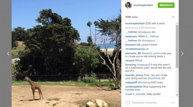Kourtney Kardashian membagikan momen saat ke kebun binatang (via Instagram Kourtney Kardashian)