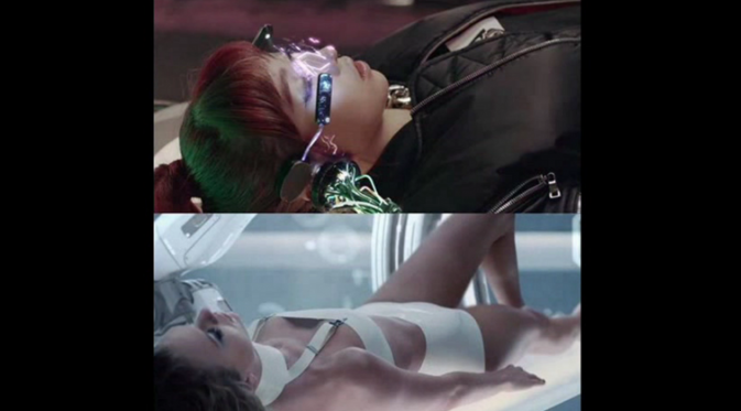 Aksi Taylor Swift dalam Bad Blood dianggap menjiplak videoklip milik 2NE1 berjudul Come Back Home [Foto: YouTube]