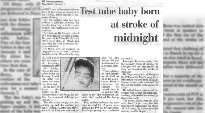 Bayi tabung pertama di dunia, Louise Brown. (delhi-ivf.com)