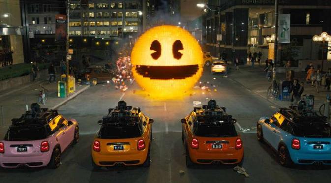 Pac-Man berubah jadi karakter jahat di Pixels. foto: forbes.com