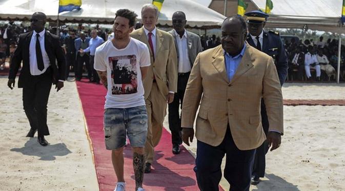 Lionel Messi Diuindang Presiden Gabon Ali Bongo Ondimba