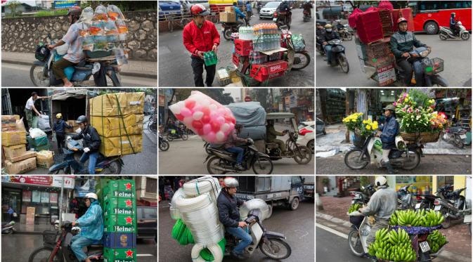 Beberapa potret pemotor di Vietnam. (Daily Mail)