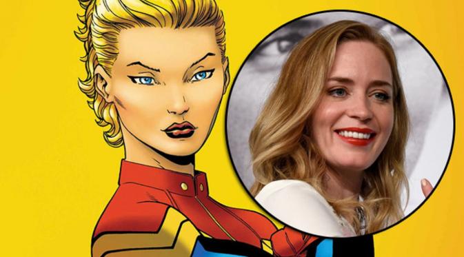 Emily Blunt membantah akan Memerankan Captain Marvel. Foto:metro.co.uk
