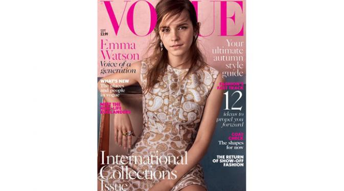 Emma Watson akan menjadi wajah di halaman depan majalah Vogue pada September mendatang.