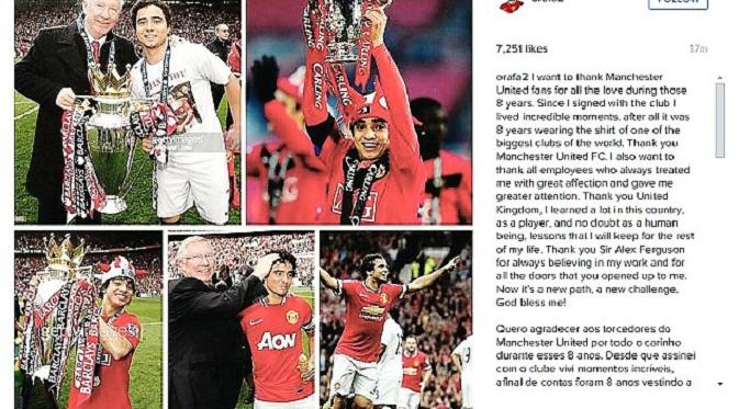 Lini masa Rafael Da Silva diisi ucapan terimakasih (Daily Mail)