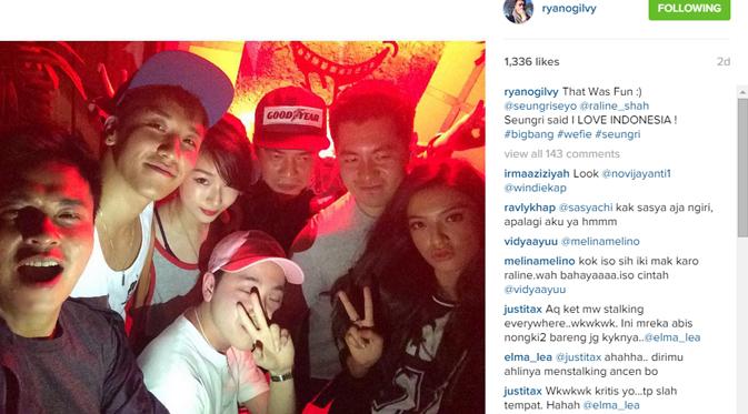 Raline Shah terlihat berpesta bersama Seungri Big Bang dari unggahn foto Ryan Ogilvy. (foto: instagram.com/ryanogilvy)