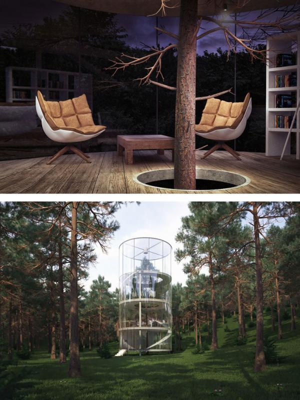 8 Ide Bangunan Kreatif yang Menggunakan Pohon sebagai Pemanisnya | via: boredpanda.com