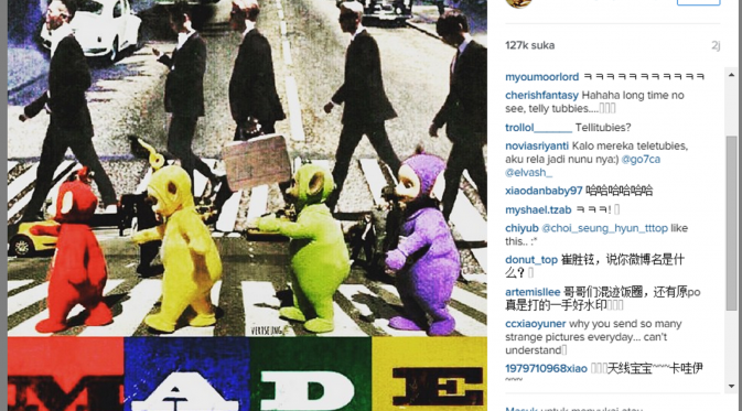 Salah satu foto unik yang diunggah T.O.P di akun media sosial Instagram miliknya.