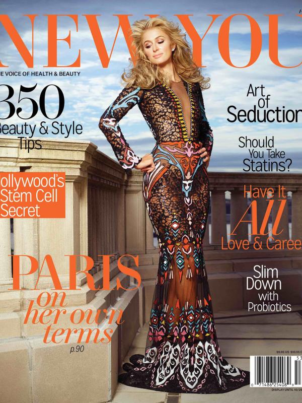 Paris Hilton menjadi cover majalah New You. (foto: pagesix)