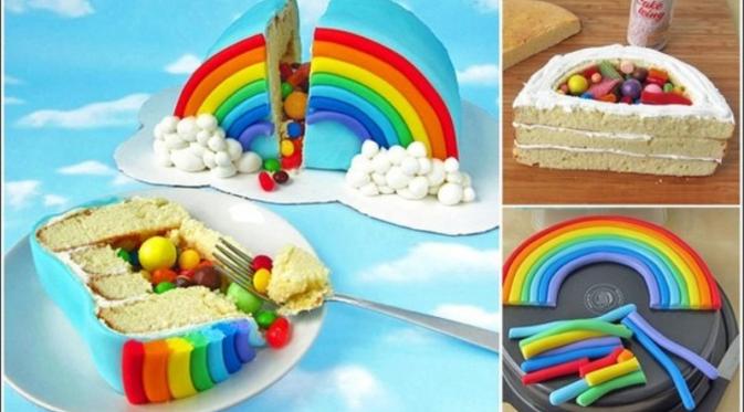 Rainbow Piñata Cake | via: buzzfeed.com